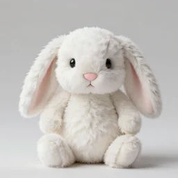 fluffy cute plush rabbit with very long ears 8 k, hd