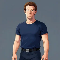 mark zuckerberg as a dragon ball character, character illustration by akira toriyama