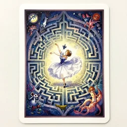 dixit card, zoo, focal point, character dancing, waltz, dark fantasy, intricate, maze, amazing composition, colorful watercolor, by ruan jia, by maxfield parrish, by shaun tan, by nc wyeth, by michael whelan, by escher, illustration, gravity rush, volumetric