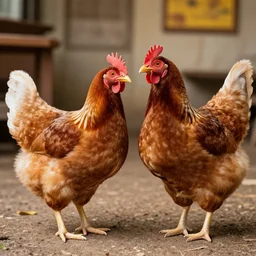 duas chickens em um restaurante