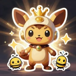 cute miss mascot mangriff mangriff zangoose super hero sticker art, cronobreaker, beeple game icon