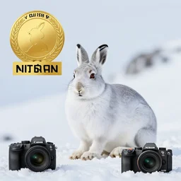 photograph of a arctic hare on a mountain, winter, landscape photography, award winning, canon, sony, nikon, 4 k, hd