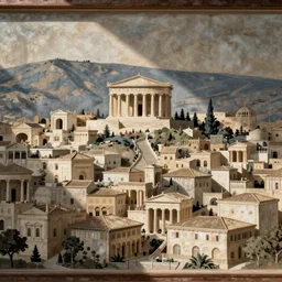 a city, ancient greek painting