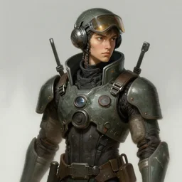 character concept portrait, Tidalpunk Engineer style digital painting, concept art, smooth, sharp focus, illustration, from Metal Gear, by Ruan Jia and Mandy Jurgens and William-Adolphe Bouguereau, Artgerm