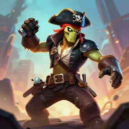 pirate android as an apex legends character digital illustration portrait design by, mark brooks and brad kunkle detailed, gorgeous lighting, wide angle action dynamic portrait