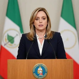 Giorgia Meloni ad a communist during a politica speech