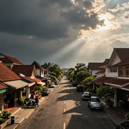 street view, indonesia town.
