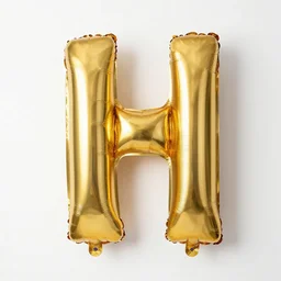 letter h made with gold foil, balloon