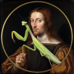 renaissance portrait of praying mantis