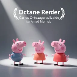 blender, octane render, vitorugo, carlos ortega elizalde, ahmad merheb, peppa pig
