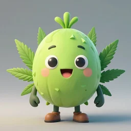 portrait of a friendly cannabis character. octane kawaii 4 k render by eyvind earle, award winning political candidate australian