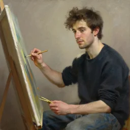 attractive male, painting by edwin longsden long