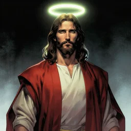 Jesus as The Punisher in DC Comics by Greg Hildebrandt, halo above head