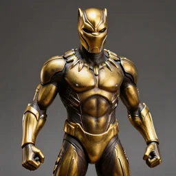a close up photo of a detailed golden statue of Black Panther, 8K,