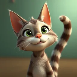 pixar animation of an anthropomorphic genz cat