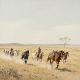 the wild west, airbrush painting, pale, wide shot,
