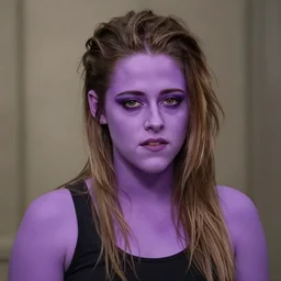violet skinned Kirsten Stewart