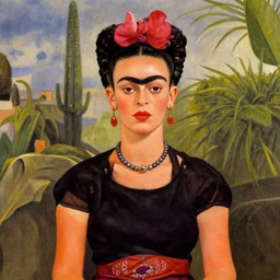 a woman figure in the style of frida kahlo