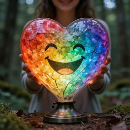 colorful heart, she lamp krypton lamp forest, a woman rgb happy happy cracks textured convolution old