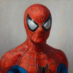 high quality high detail painting by lucian freud, hd, portrait of spiderman, photorealistic lighting