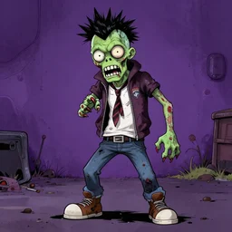 a punk zombie in the style of matt saunders