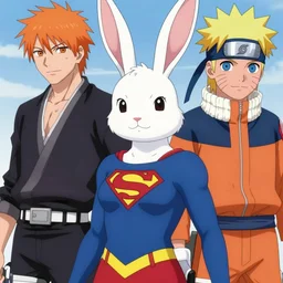 supergirl as a anthropomorphic bunny in the style of bleach in the style of naruto in the style of dragon ball trending on artstation deviantart pinterest detailed realistic high resolution hd 8 k