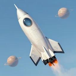 A rocketship about to land on an unfamiliar planet, super cool rocket, Acrylic Paint, Concept Art, Digital Art, 16-bit RGB, Global Illumination, by Kilian Eng, by Yoshitaka Amano