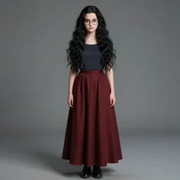 photorealistic full body portrait of harry potter if he was a girl, 8 k, hyper detailed illustration, fantasy art, concept art, fantasy colours, skirt, long black hair, circular glasses, beautiful curves, unreal engine 5 render