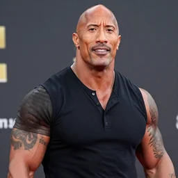 Dwayne Johnson with long hair