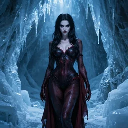 clothed succubus in the ice cave. greg rutkowski. boris vallejo. color grading lut 3 8 4 0 x 2 1 6 0