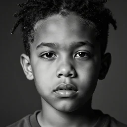 the face of young juice wrld at 3 years old, black and white portrait by julia cameron, chiaroscuro lighting, shallow depth of field, 8 0 mm, f 1. 8