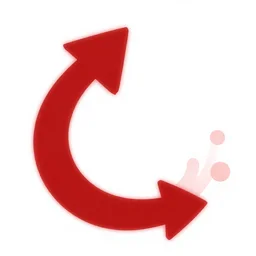 curved red arrow, clip art