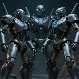 vfx film closeup, futuristic mongolian warriors, robot stand - off, flat color profile low - key lighting award winning photography arri alexa cinematography, hyper real photorealistic cinematic, atmospheric cool colorgrade
