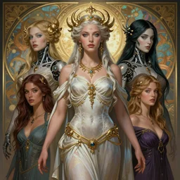 ultra realistic illustration, a stunningly beautiful greek gothic goddess of chaos played by jordyn jones and dove cameron and margot robbie and taylor swift and megan fox and adriana lima, intricate, elegant, highly detailed, digital painting, artstation, concept art, smooth, sharp focus, illustration, art by artgerm and greg rutkowski and alphonse mucha, cyborg