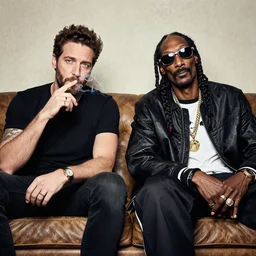 Carlo Calenda and Snoop Dogg smoking and chilling