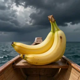friendly ripe banana in a boat