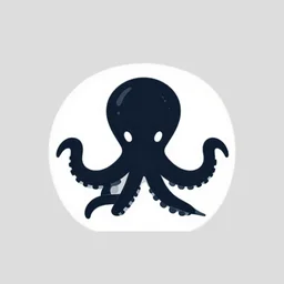 a logo for an octopus app, simple logo, iconography, vector logo