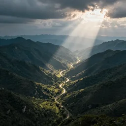 a beautiful sprawling landscape by kroniksanai, cinematic lighting, epic scale, deep color, heavenly lighting,