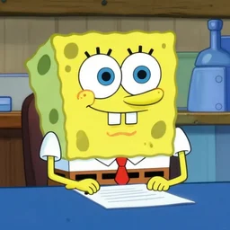 realistic photo of spongebob becoming president,