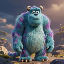 fur monster, 3d, realistic, pixar style