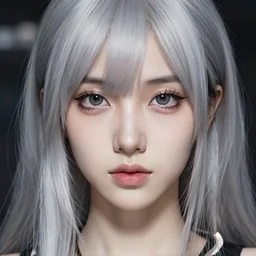 girl with silver hair | | very very anime!!!, fine - face, audrey plaza, realistic shaded perfect face, fine details. anime. realistic shaded lighting poster by ilya kuvshinov katsuhiro otomo ghost - in - the - shell, magali villeneuve, artgerm, jeremy lipkin and michael garmash and rob rey
