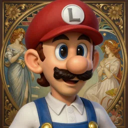 portrait of luigi, intricate, highly detailed, ray tracing, digital painting, artstation, concept art, smooth, sharp focus, illustration, art by artgerm and greg rutkowski and alphonse mucha, 8 k