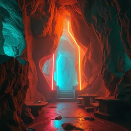 photo environement cyberpunk cave : 4, 4 k rtx hdr volume light concept studio matte painting environement digital illustration style cyberpunk 2 0 7 7 artstation artur tarnowski, mihai muscan, marcin tomalak, marta leydy, marcin stepien, charlotte hughes, zuzanna dabrowa neon bioluminiscence