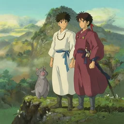 xianxia, mountain, in the style of studio ghibli, j. c. leyendecker, greg rutkowski, artem