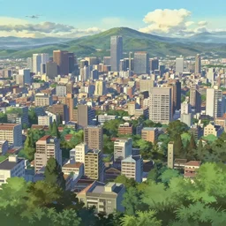 beautiful city landscape Makoto Shinkai