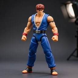 professional photo action figure of ryu from street fighter!!! studio lighting, very detailed, unreal engine, canon photo!!!!, professional lighting, good composition, rule of thirds, winning award photo, real, action figure ryu from street fighter 2, hot toys