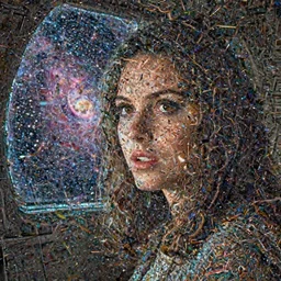 close-up portrait of Mila Kunis exploring an eerie derelict space station, nebula through window, 1980s, Ludek Pesek, Rick Guidice, Chesley Bonestell, Lucien Rudaux, Rolf Klep, Fred Freeman, George Pal
