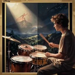 playing the drums by disney concept artists, blunt borders, rule of thirds