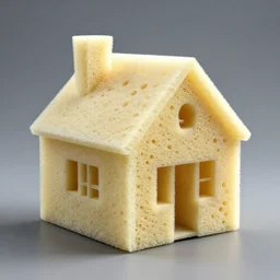 house shaped like a menger sponge. professional architectural photo.