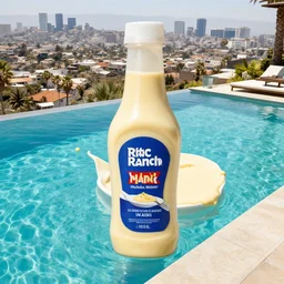los angeles luxurious infinity pool filled with ranch dressing, award winning photograph